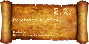 Ronchetti Klára névjegykártya