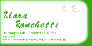 klara ronchetti business card
